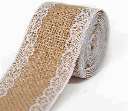 Ruban de toile de Jute 2m, décoration de mariage rustique et champêtre